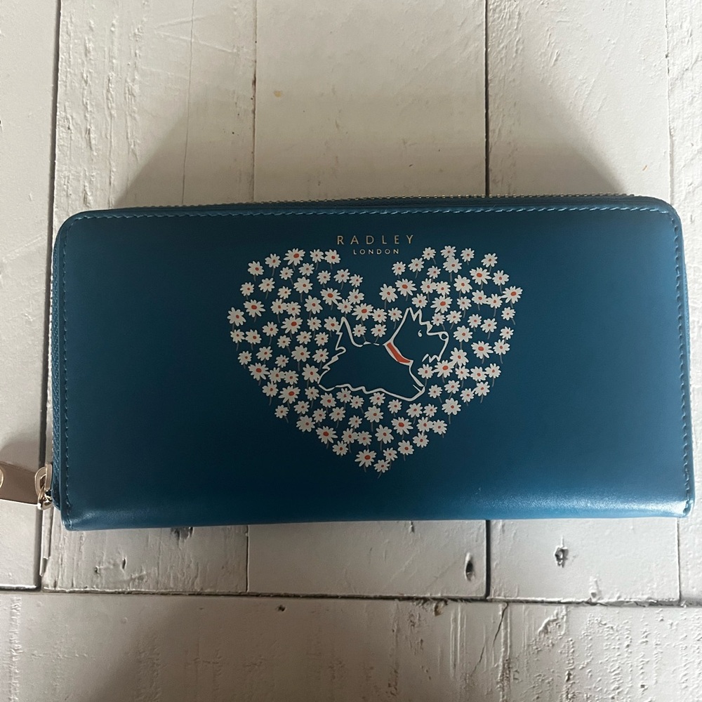 Radley London Teal Wallet with Floral Heart